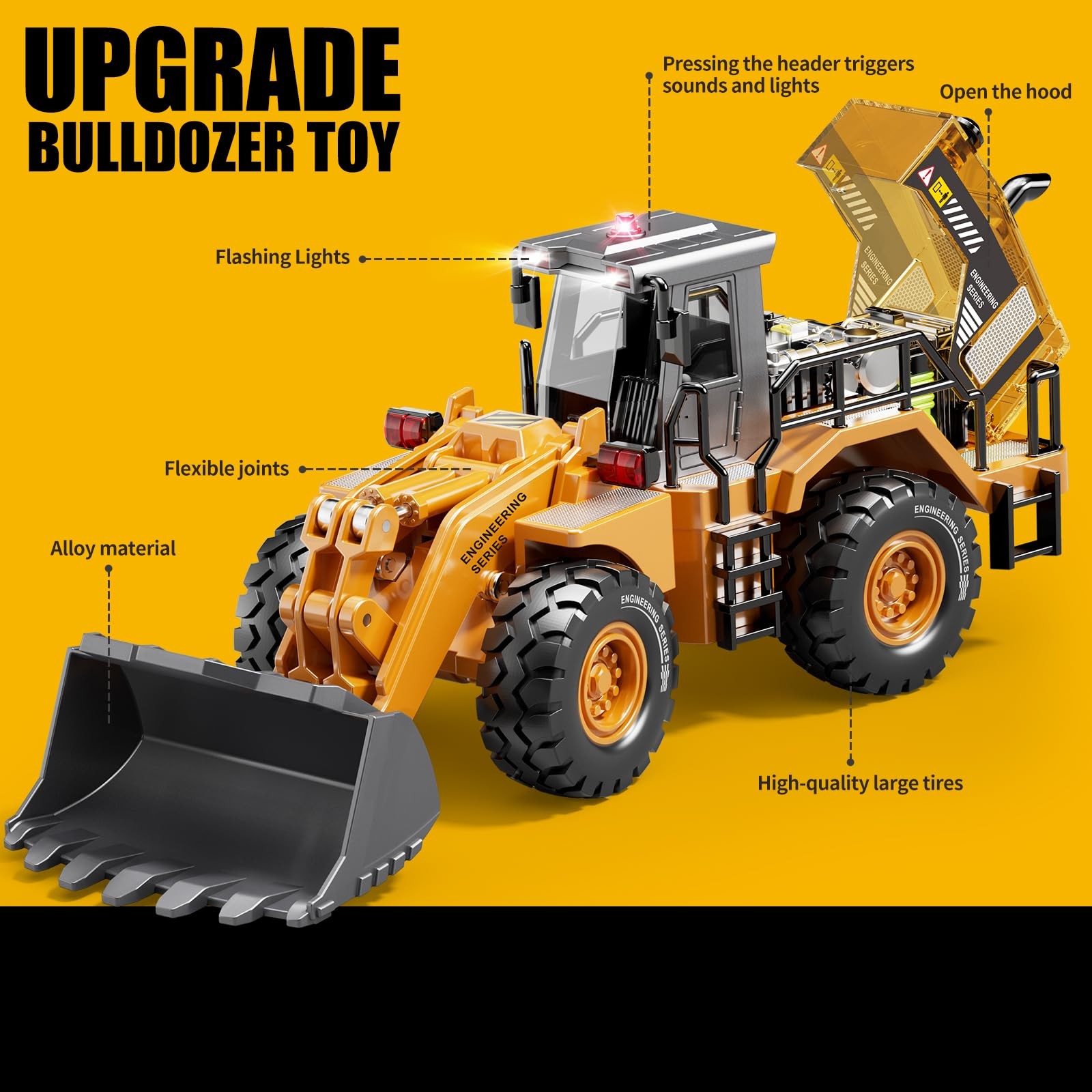 Kids Metal Construction Toys – Bulldozer, Upgraded Construction Vehicle with …