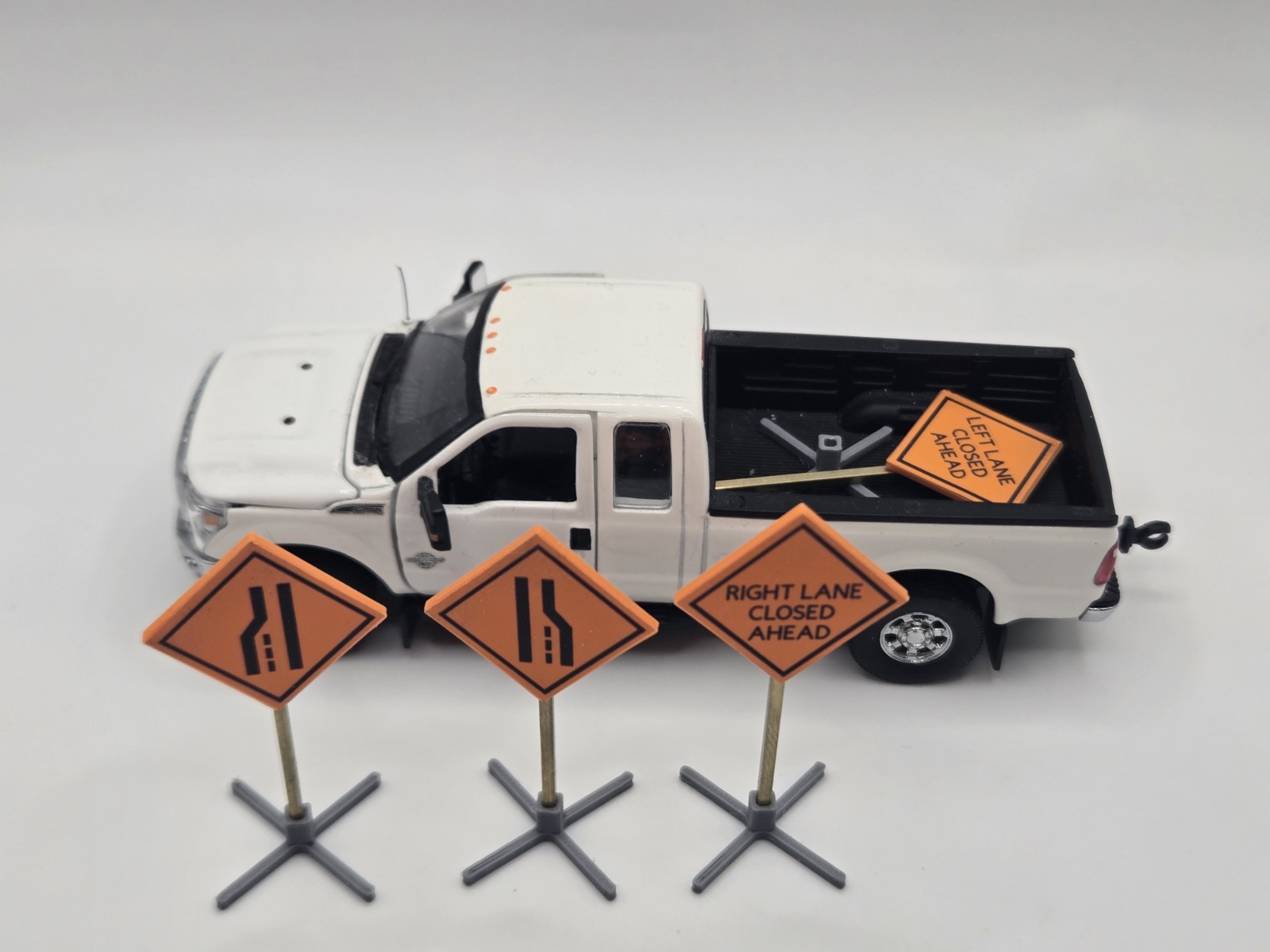 1/50 Scale Caution Lane Closed Signs *Set of 4*