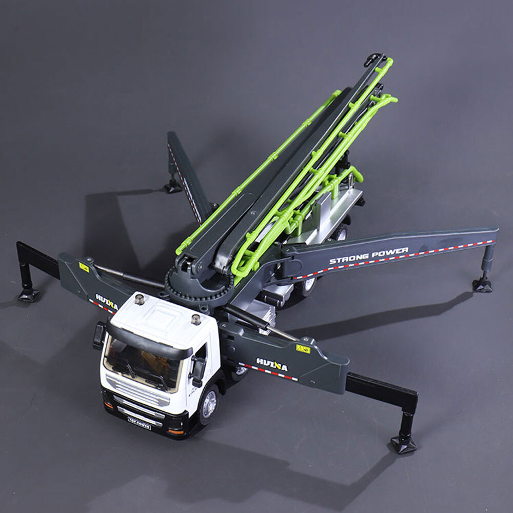 9.8″ Concrete Pump Truck Toy Diecast Construction Toy Trucks Toy Vehicle Gray