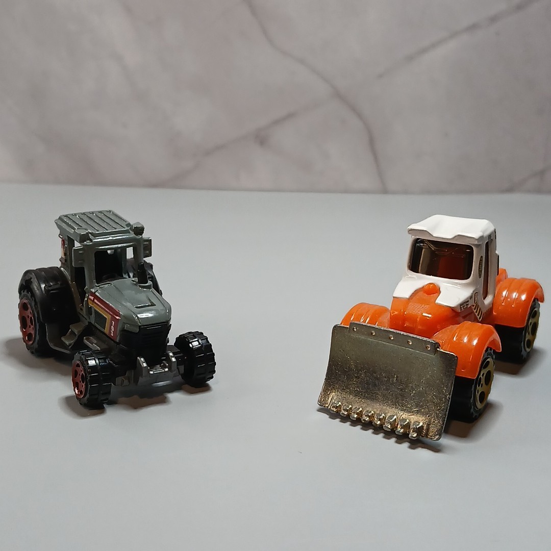 Matchbox 2 Work Trucks 2006 Ready for Action MBX #3 Tractor Plow And MB703