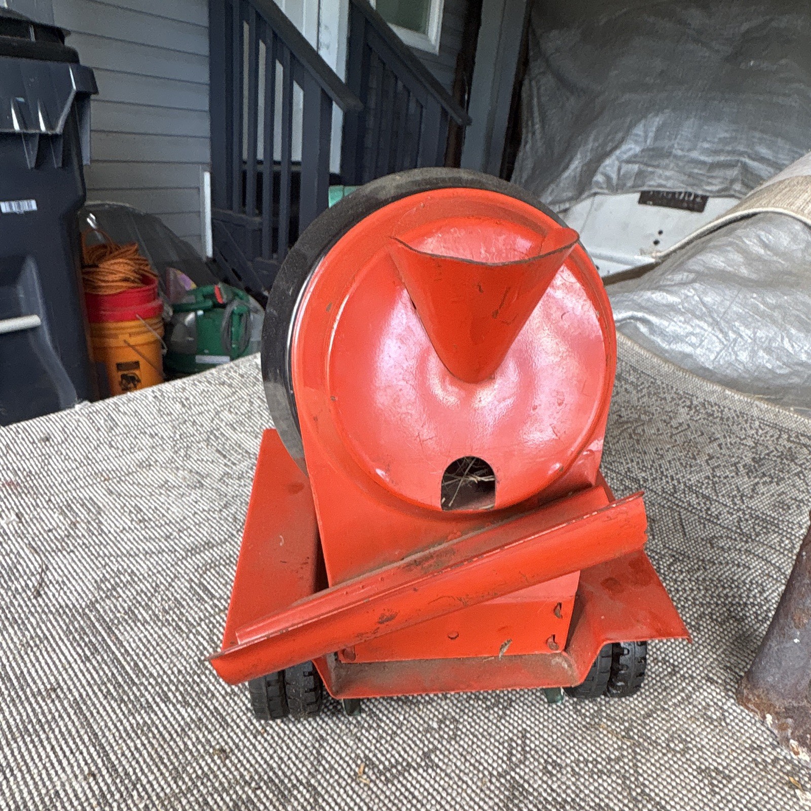Structo Pressed Steel Cement Mixer Truck Green Red Black Advertising Specimen