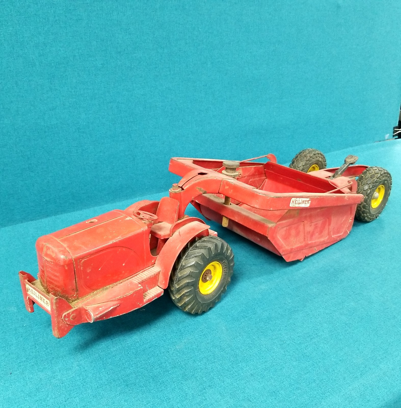 1950s Doepke Heiliner 29” Red Steel Articulated Tractor Pull Scraper WORKS