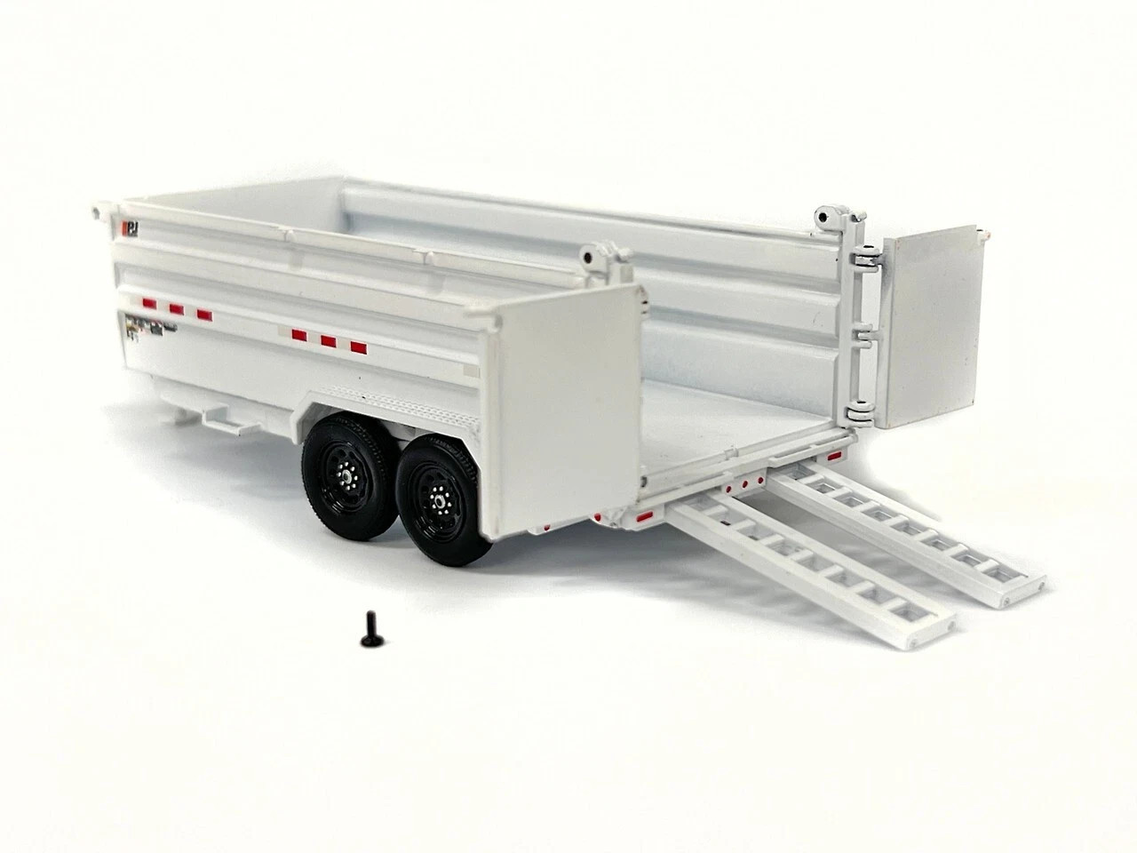 Weiss SW1250 Red/Chrome F250 Pickup w/PJ Dump Trailer – White 1/50 New