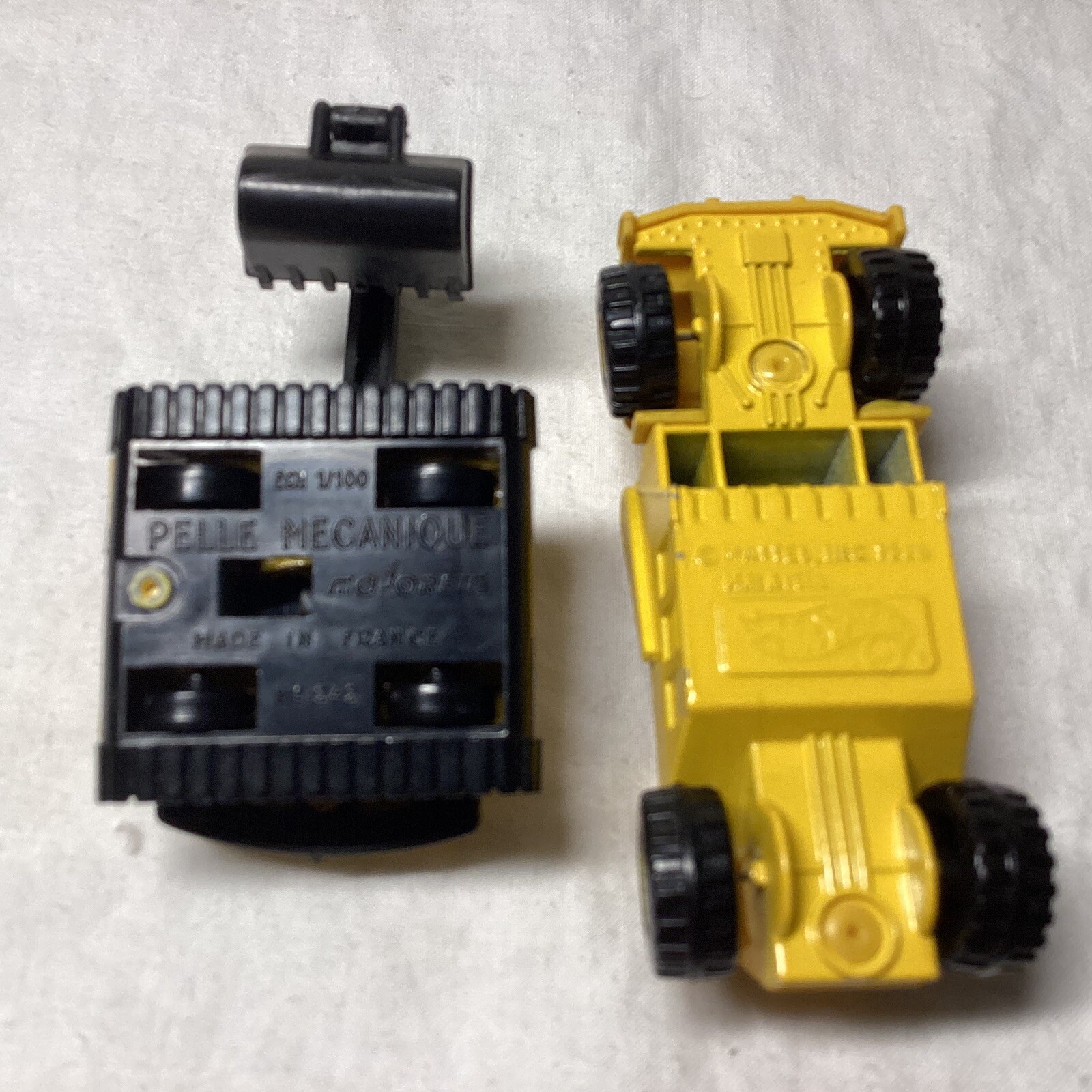 Vintage Mattel 1986 Diecast Earth Mover & Pelle Mecanique Steam Shovel