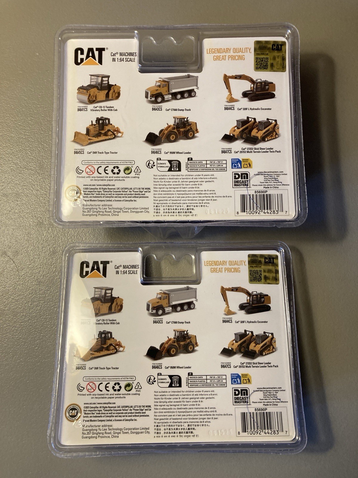 Diecast Masters 1/64 Caterpillar 272D2 Skid Steer 297D2 84647 + Excavator 84644