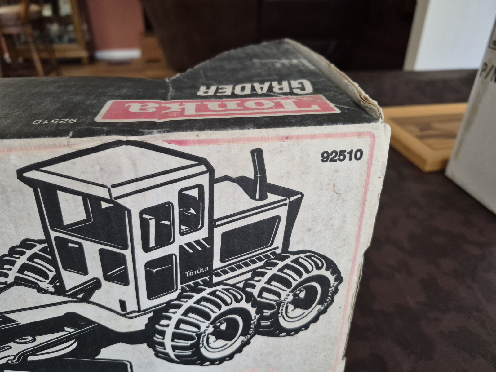 Tonka Yellow Metal Pressed Steel Road Grader Tractor 18” Construction Vehicle