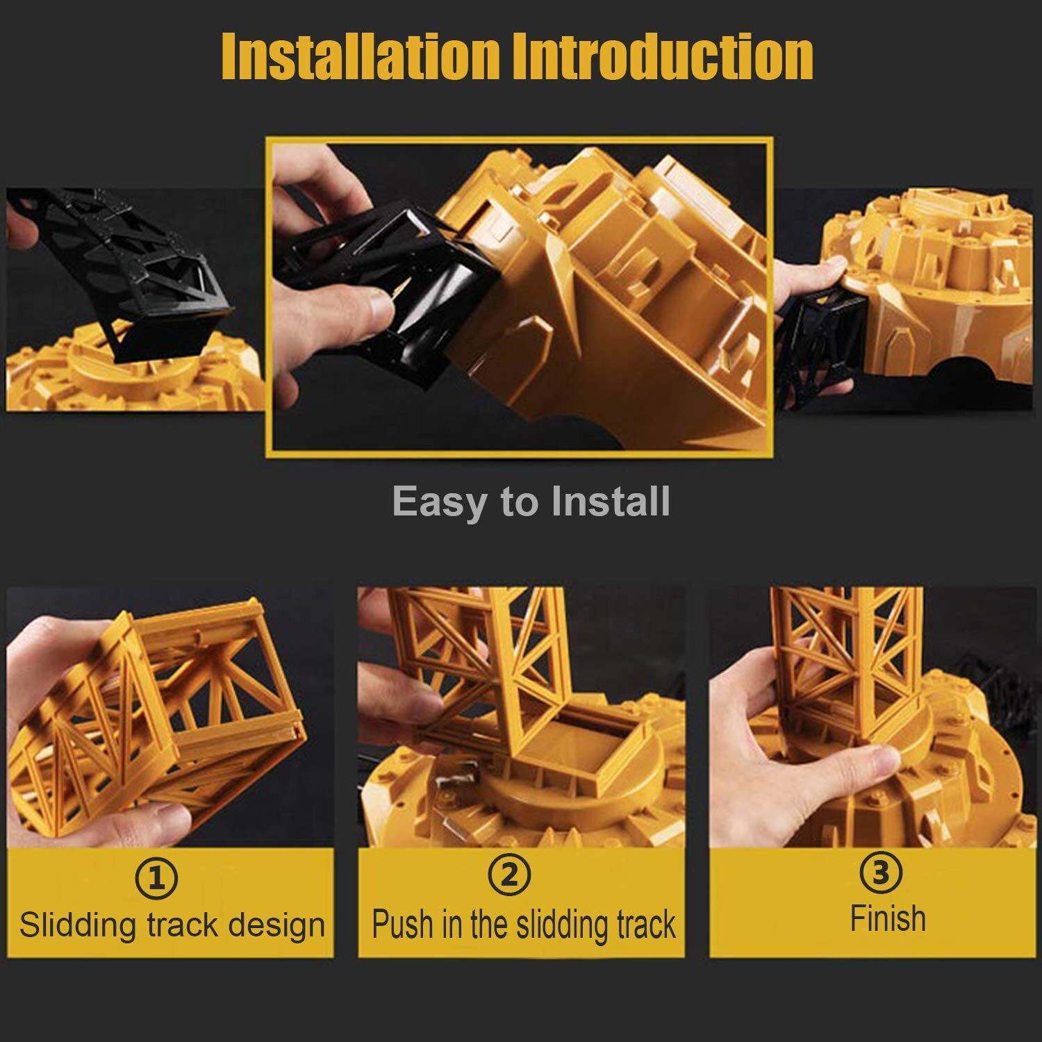 680 Rotation RC Tower Crane Construction Simulation Toy For Kids Gift Heavy Duty