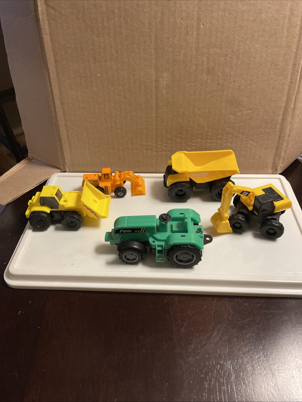 Construction Vehicles Plastic Tractor Excavator Dump Truck Lot of 5 A1