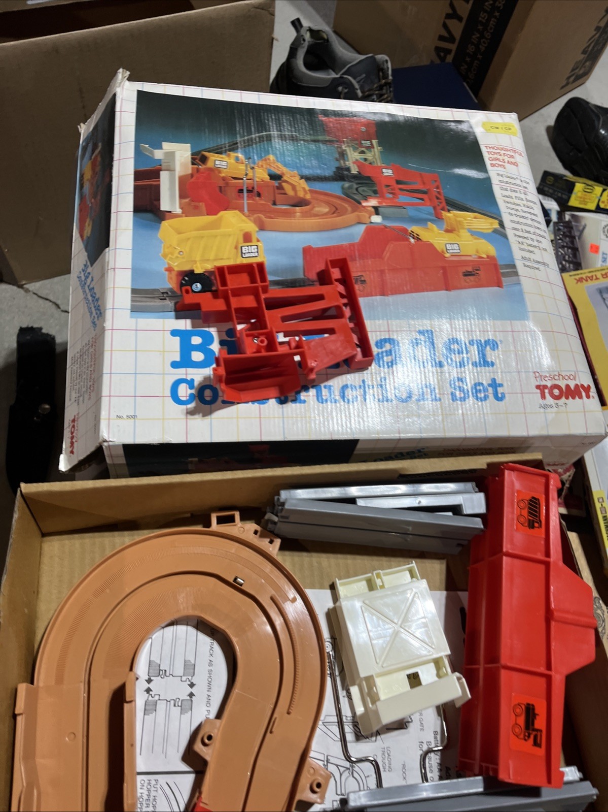 1989 Tomy Big Loader Construction Missing Parts, Clean