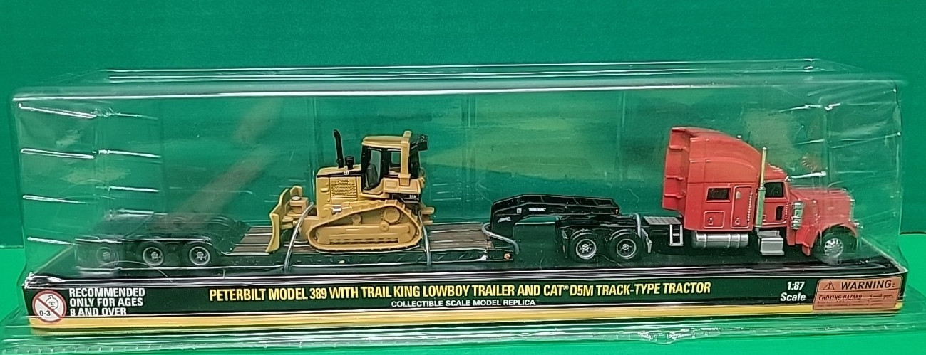 HO Norscot 1:87 Peterbilt 389 &Trail King Lowboy Trailer & CAT D5M Tractor 55416