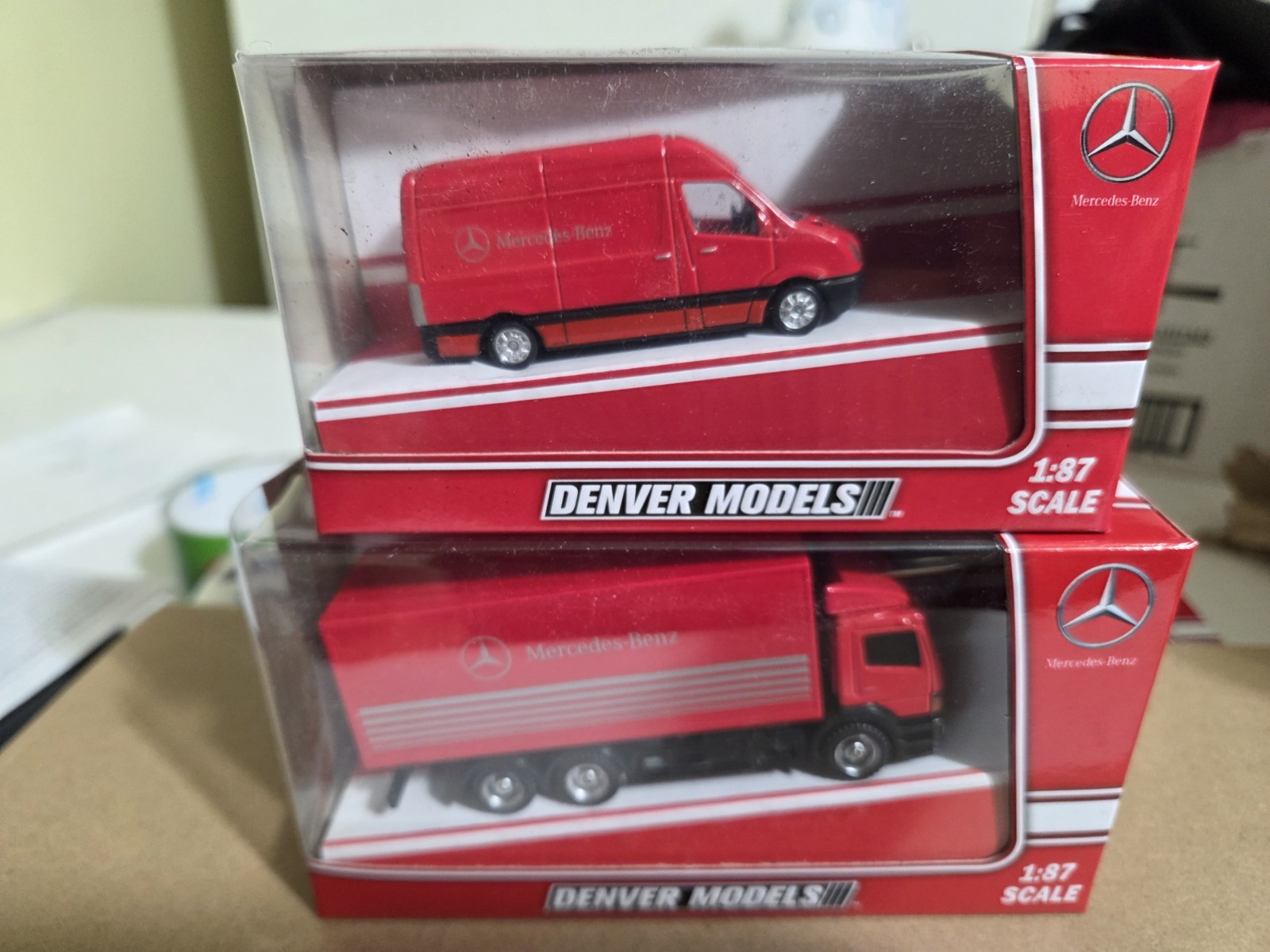 2 PACK DENVER MODELS HO 1:87 MERCEDES-BENZ BOX TRUCK & SPRINTER VAN – NEW IN BOX