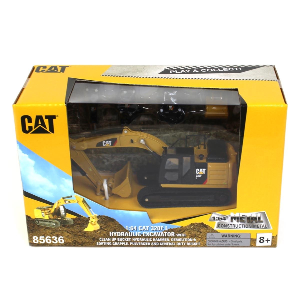 1/64 Caterpillar CAT 320F L Hydraulic Excavator w/ 5 Work Tools 85636