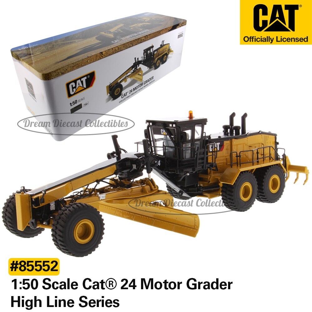⭐ 1:50 CAT CATERPILLAR 24 MOTOR GRADER HIGH LINE LARGE DIECAST MASTERS 85552 ⭐