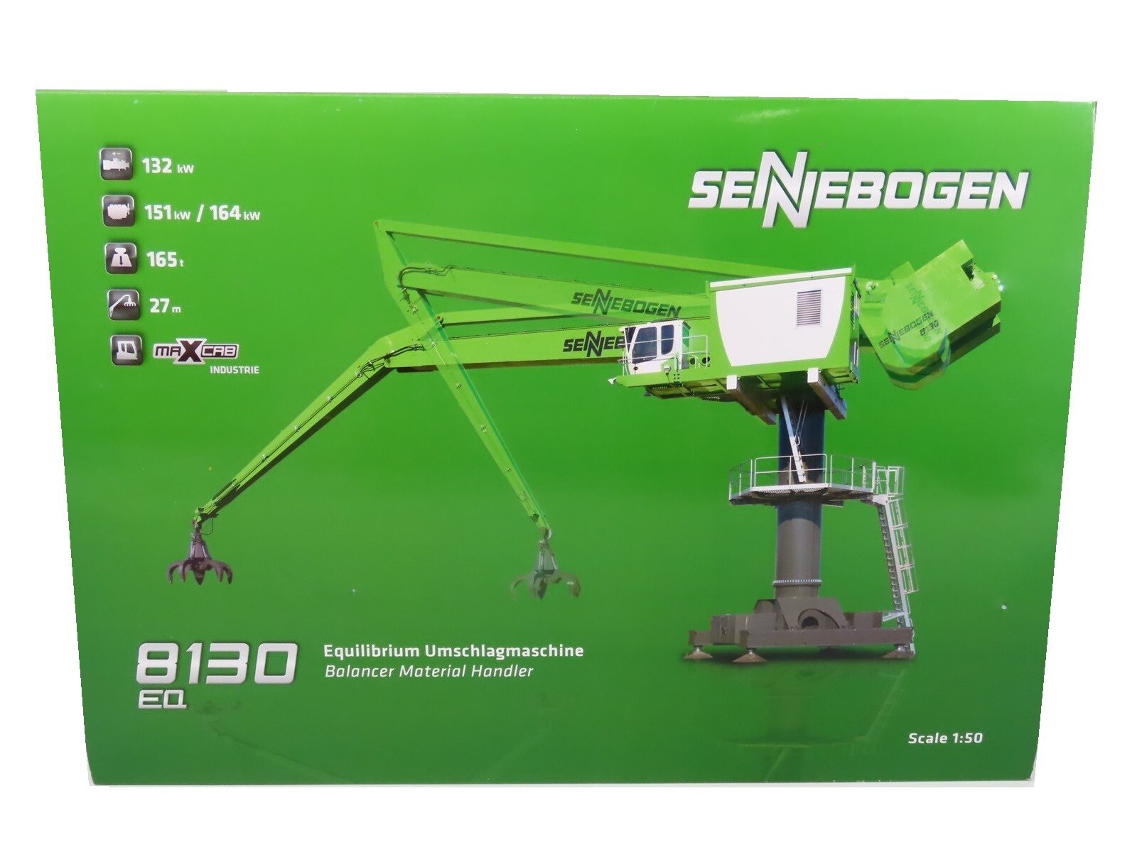 Sennebogen 8130EQ Material Handler – Ros 1:50 Scale Diecast Model #2733/02 New