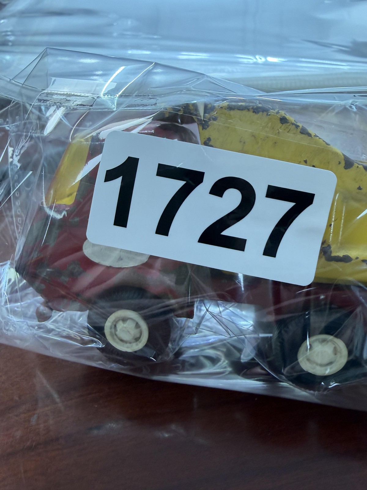 Vintage Tonka Dump Truck Toy Metal Red Yellow 6 Wheel Construction Vehicle Small