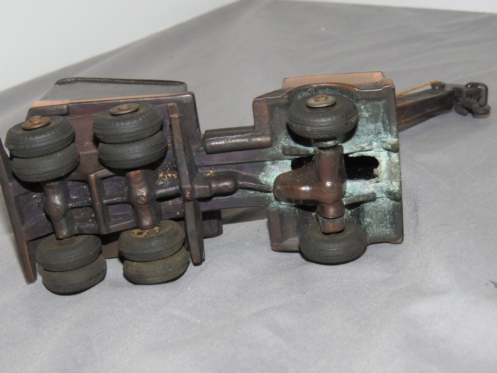Vintage LORAIN Mobile Crane Truck BRASS Toy Paperweight EHRBAR New York Cast