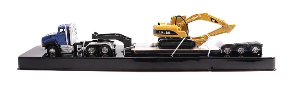 Diecast Masters 84415 Cat CT660 Day Cab Tractor, Lowboy & Excavator 1/87 Scale