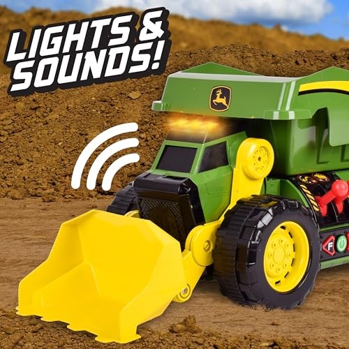 JOHN DEERE MOTORIZED DIG RIG 2-IN-1 DUMP TRUCK FRONT LOADER 470273 – GREEN