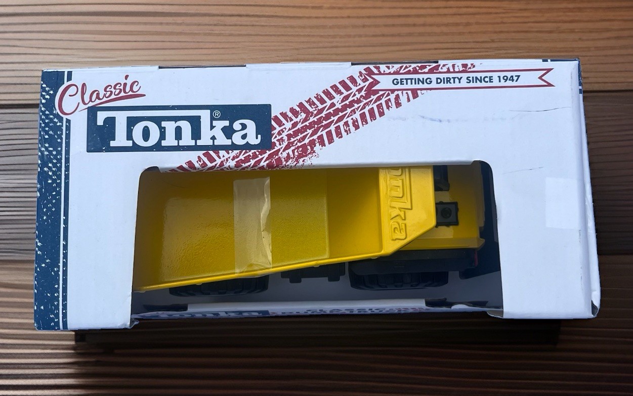 Tonka Classic Dump Truck Metal Toy Truck w/ Original Box – Box Has Wear