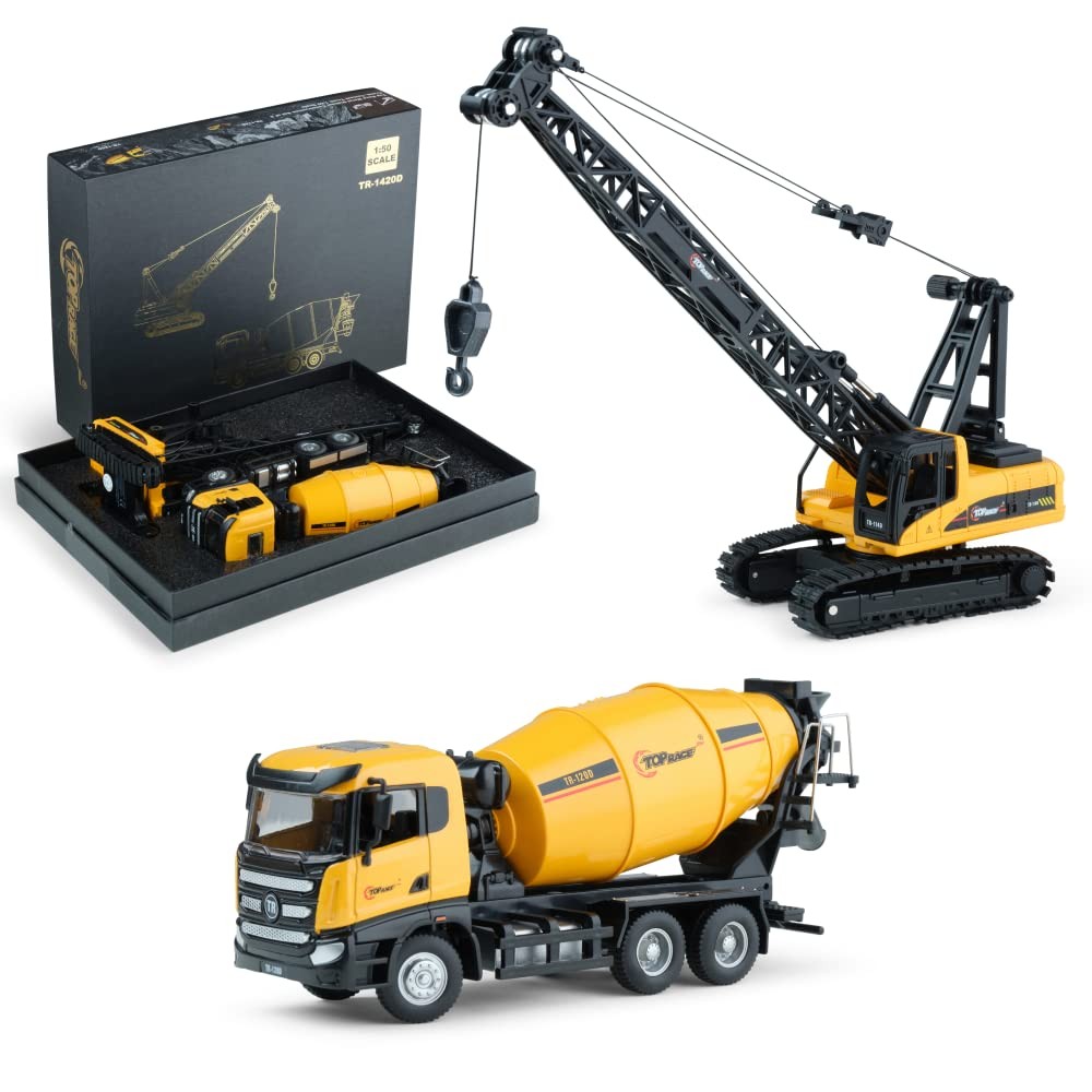 Diecast Metal Construction Trucks Models Set of 2 〡 Heavy Metal Toy Cement Truck