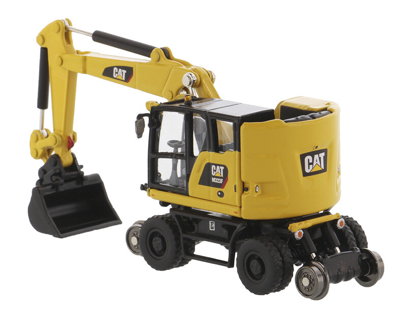 1:87 DM M323F Railroad Wheeled Excavator Construction Machine Diecast Model