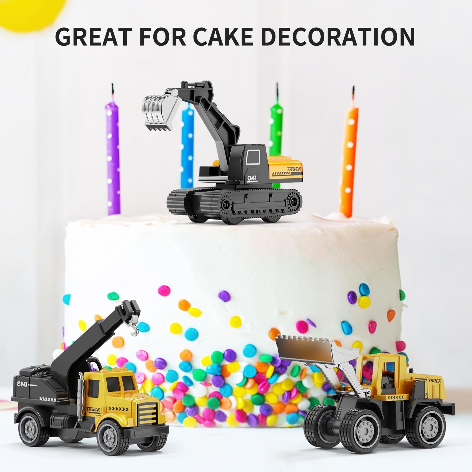 8Pcs Mini Alloy Construction Vehicles Set – Die-cast Excavators, Trucks & Toys f