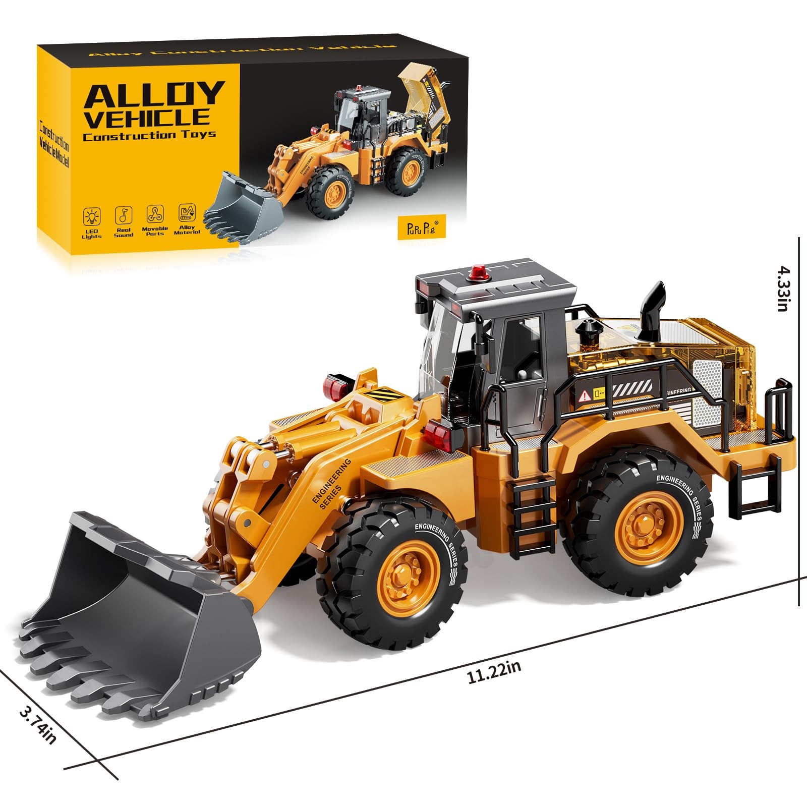 Kids Metal Construction Toys – Bulldozer, Upgraded Construction Vehicle with …
