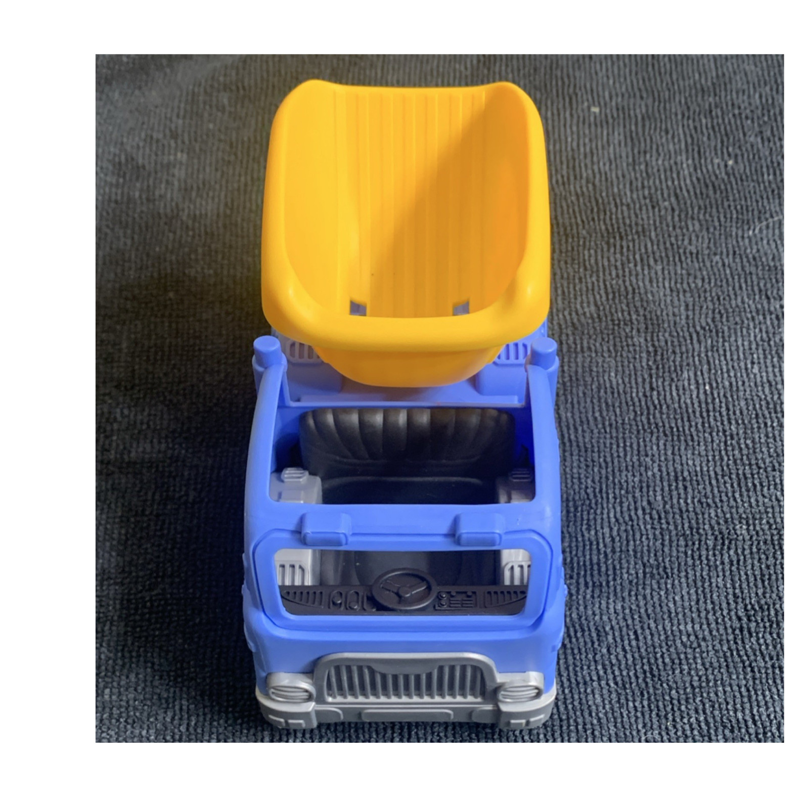 Blue & Yellow Plastic Dump Truck Construction Vehicle Toy Gray & Black Accents