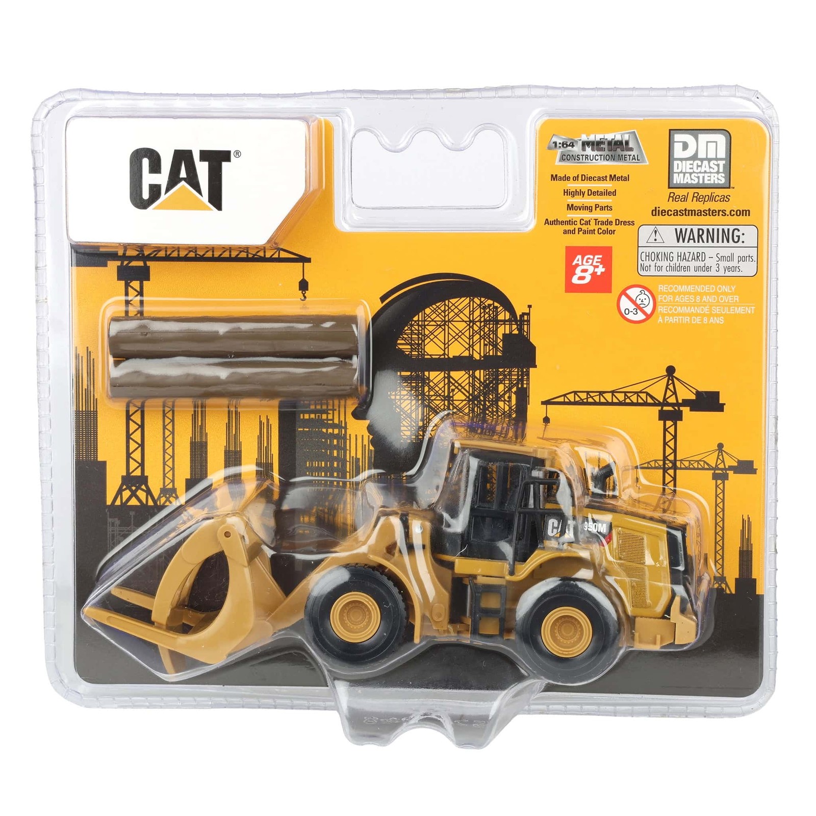 Diecast Masters 1/64 Caterpillar CAT 950M Wheel Loader w/ Log Fork Bucket 84681C