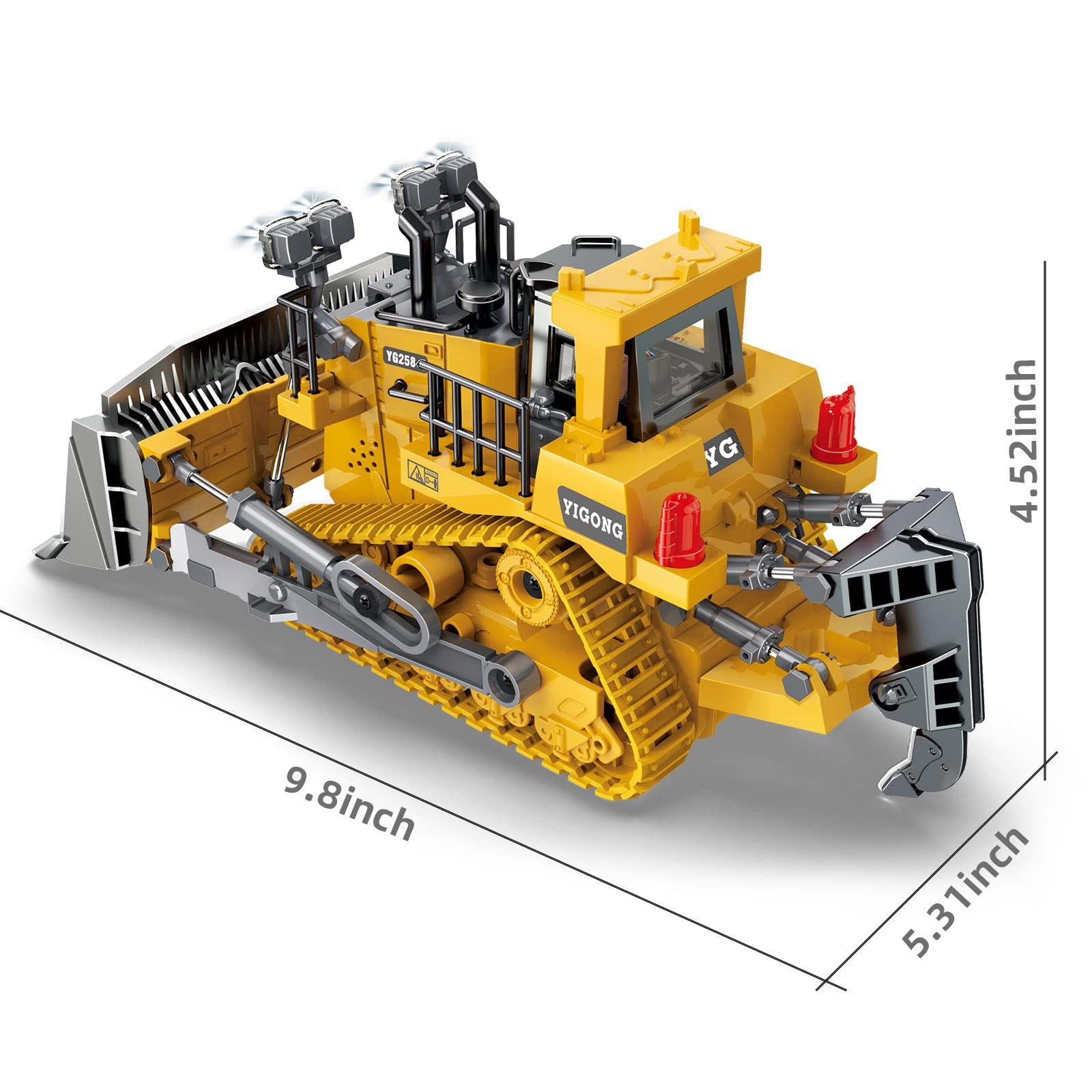 Rc Bulldozer Toys for BoysConstruction Remote Control Bulldozer with Metal Bull
