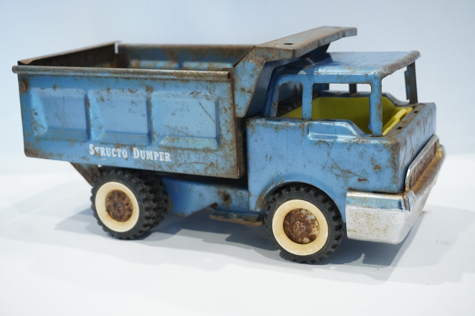 VTG Blue Structo Dumper – Pressed Steel Toy Dump Truck RARE HARD TO FIND e12