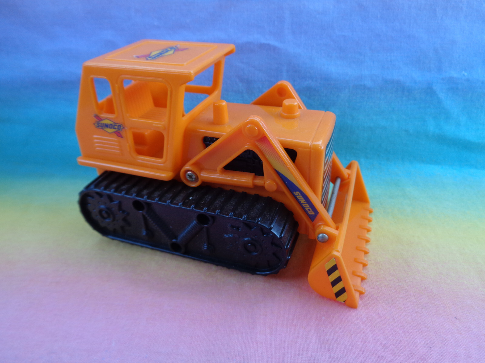 Sunoco Plastic Yellow Construction Bulldozer Rolling Toy