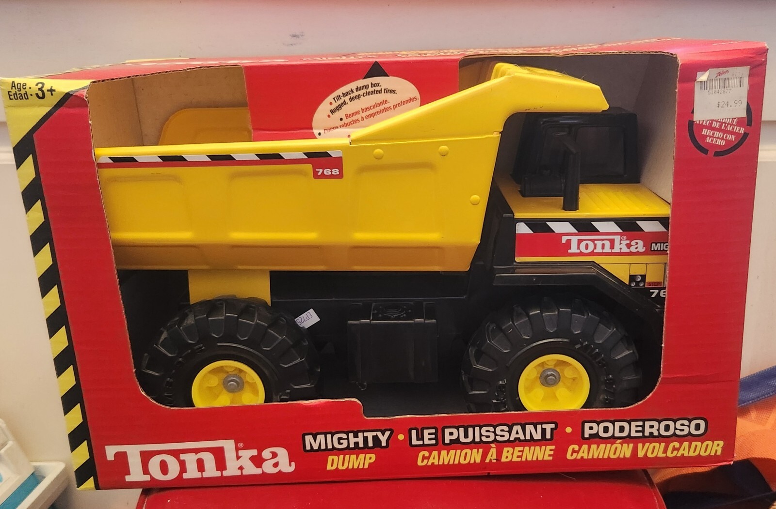 Vintage 2000 TONKA MIGHTY DUMP TRUCK Steel #93901 In Original Box Hasbro Yellow
