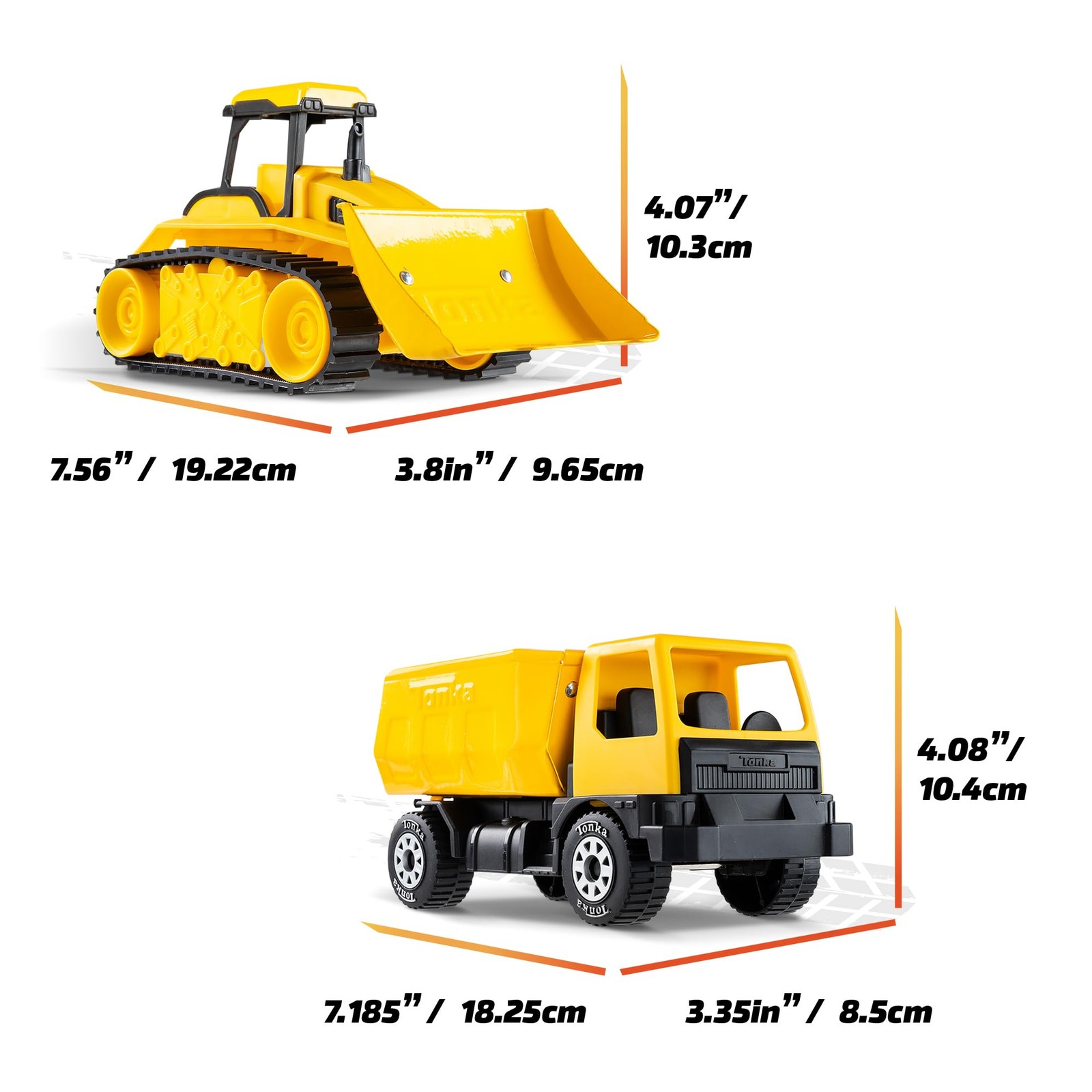 – Steel Classics Giga Series – Dump Truck & Bulldozer, 2-Pack