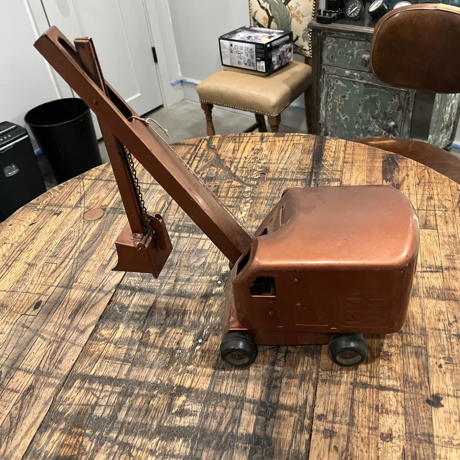 VTG Structo Construction Co. Steel Pressed Copper Colored Steam Shovel
