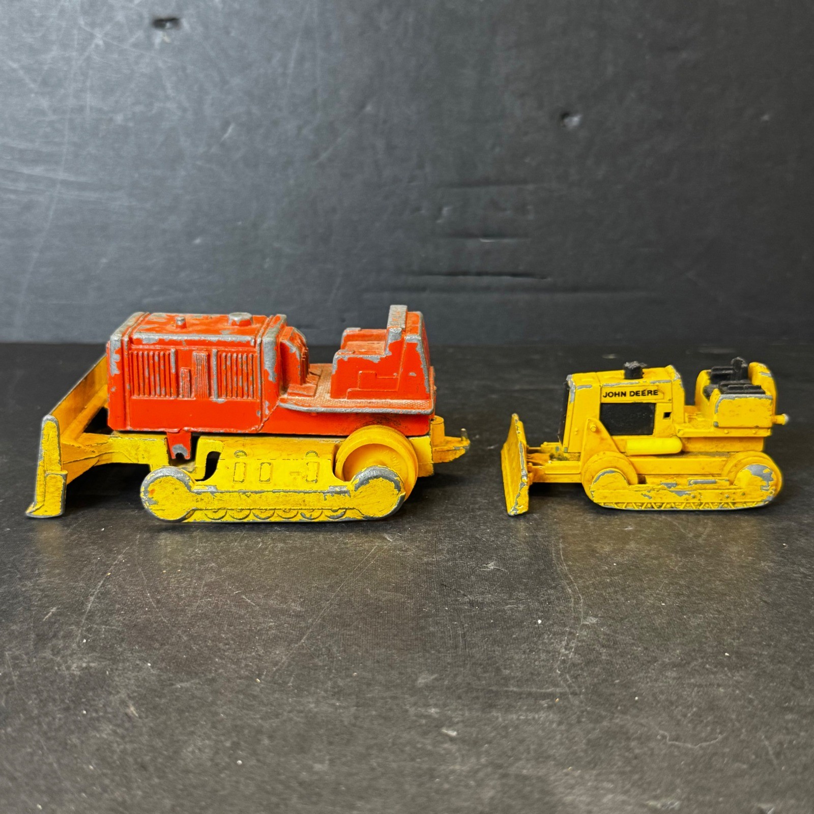 Vintage TootsieToy Bull Dozer and Ertl John Deere Diecast Bulldozer Toy Lot