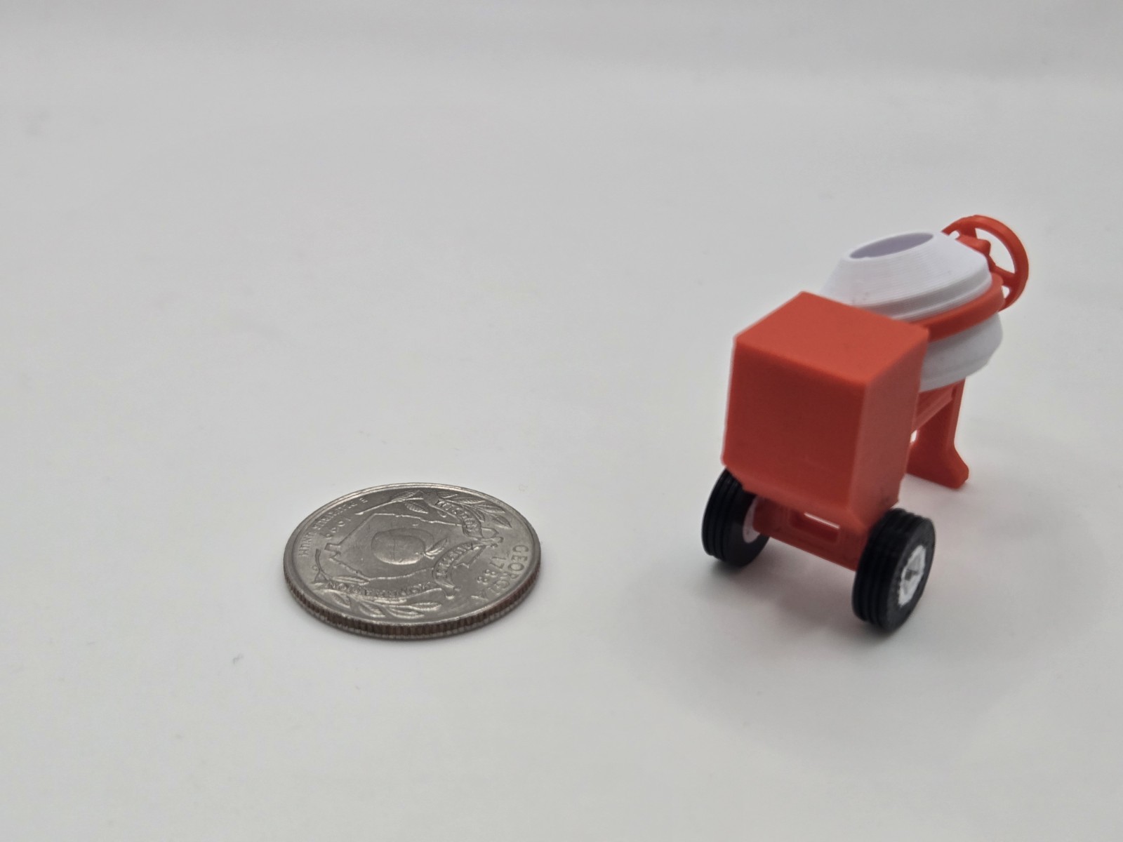 1/64 Scale Posable 12CF Concrete Cement Mixer in Red