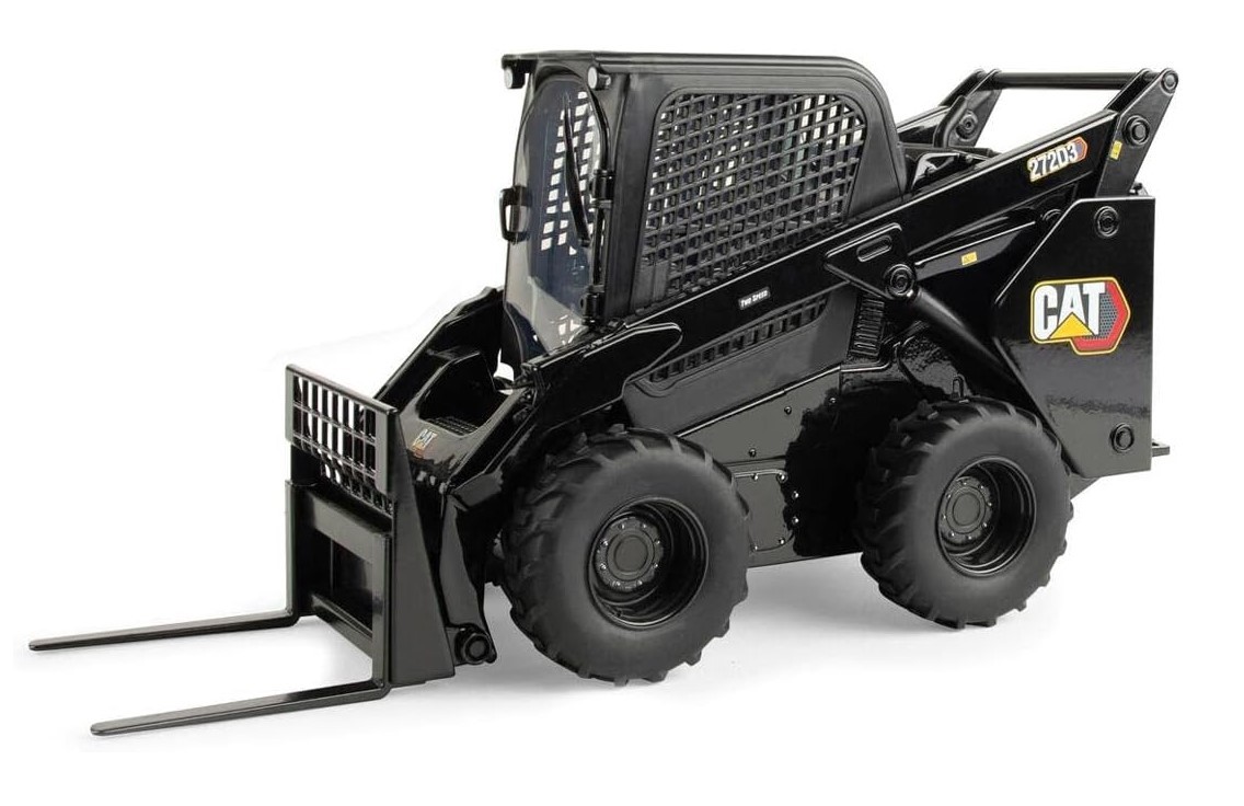 DIECAST MASTERS – Black construction machine with accessories – CATERP…