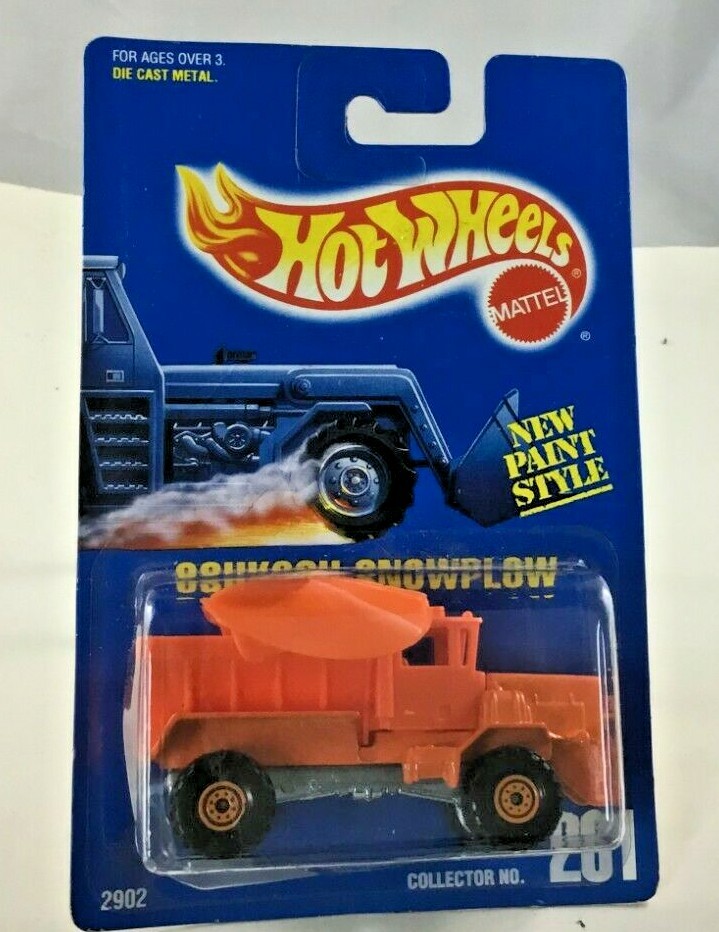 Hot Wheels Mattel Oshkosh Snowplow Orange No. 201 Vintage New