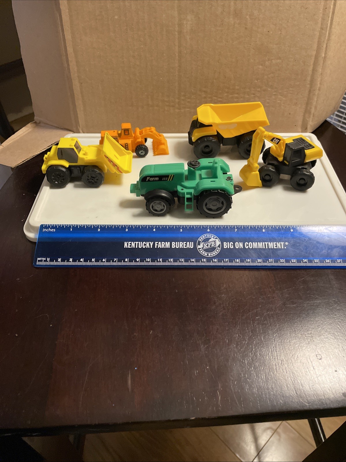 Construction Vehicles Plastic Tractor Excavator Dump Truck Lot of 5 A1