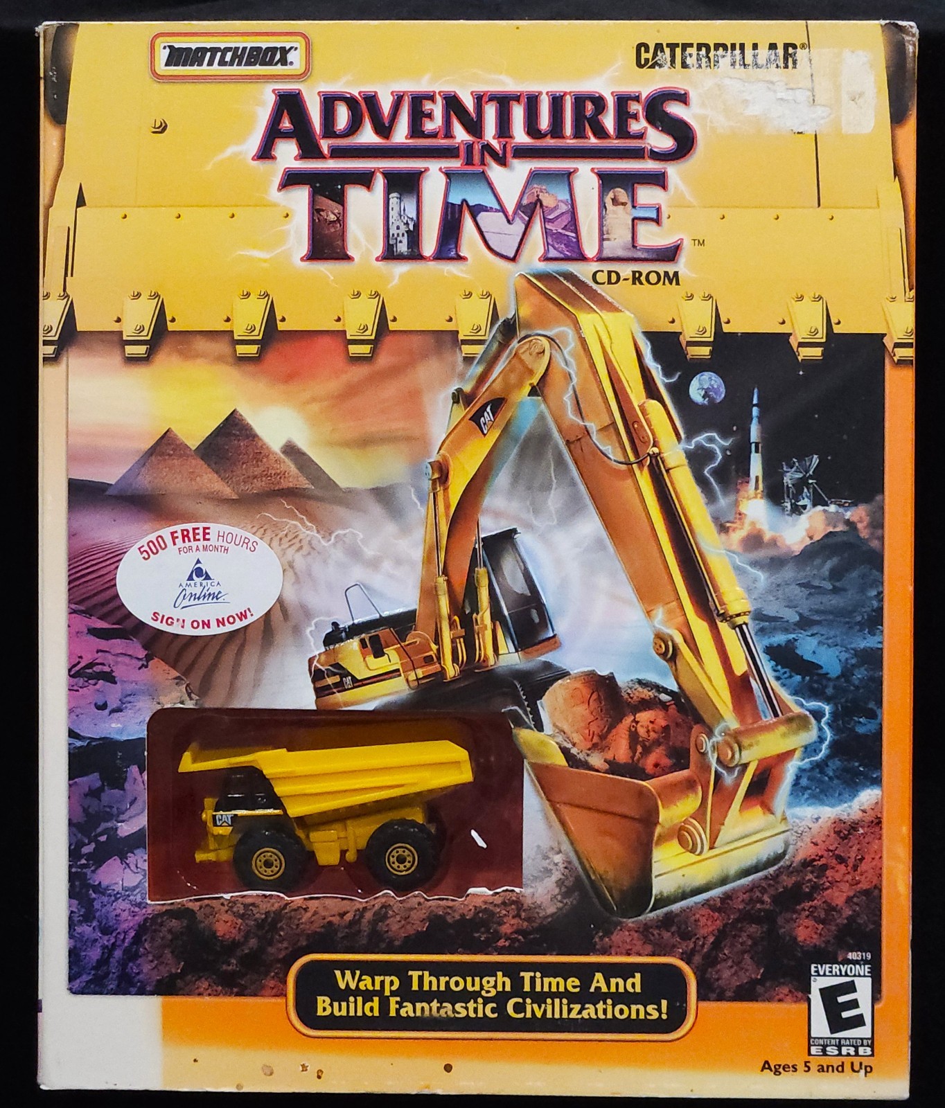 Matchbox Caterpillar Adventures in Time PC CD-ROM Game 2000 w/Diecast Dump Truck