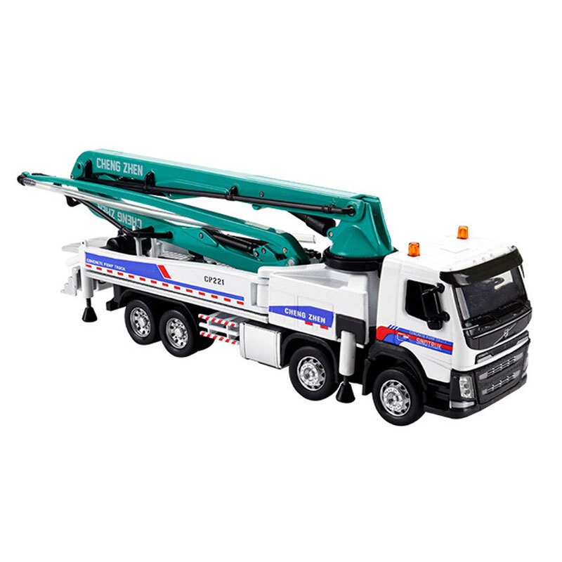1:50 Concrete Pump Truck Toy Diecast Construction Toy Trucks Toy Vehicle White