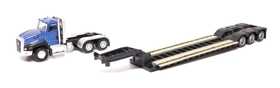 Diecast Masters 84415 Cat CT660 Day Cab Tractor, Lowboy & Excavator 1/87 Scale