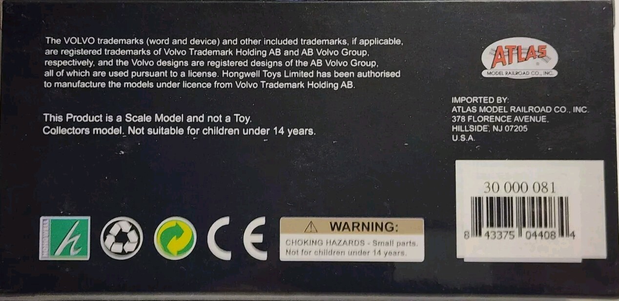 Atlas Cararama HO Scale Volvo L180C