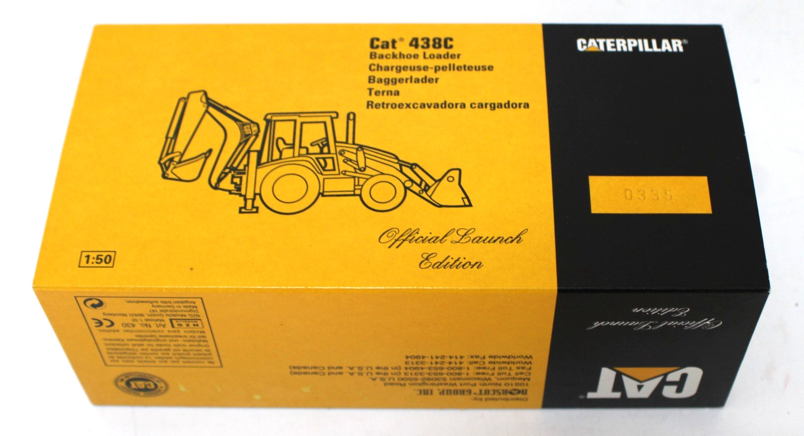 NZG 430 Caterpillar 438C Backhoe Loader 1:50 MIB Germany 1997 Launch Edition