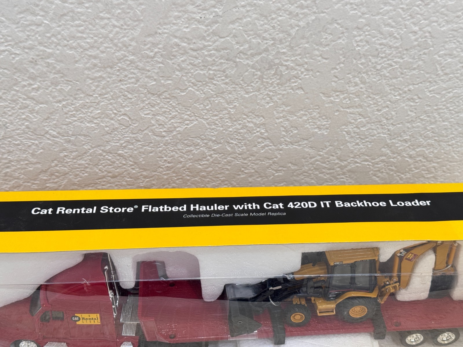 1/50 CAT Rental Flatbed Hauler Truck w 420D IT Backhoe Loader Norscot Diecast