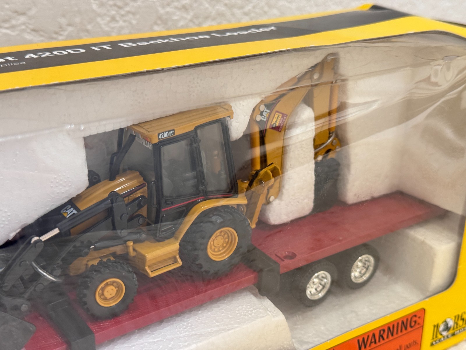 1/50 CAT Rental Flatbed Hauler Truck w 420D IT Backhoe Loader Norscot Diecast