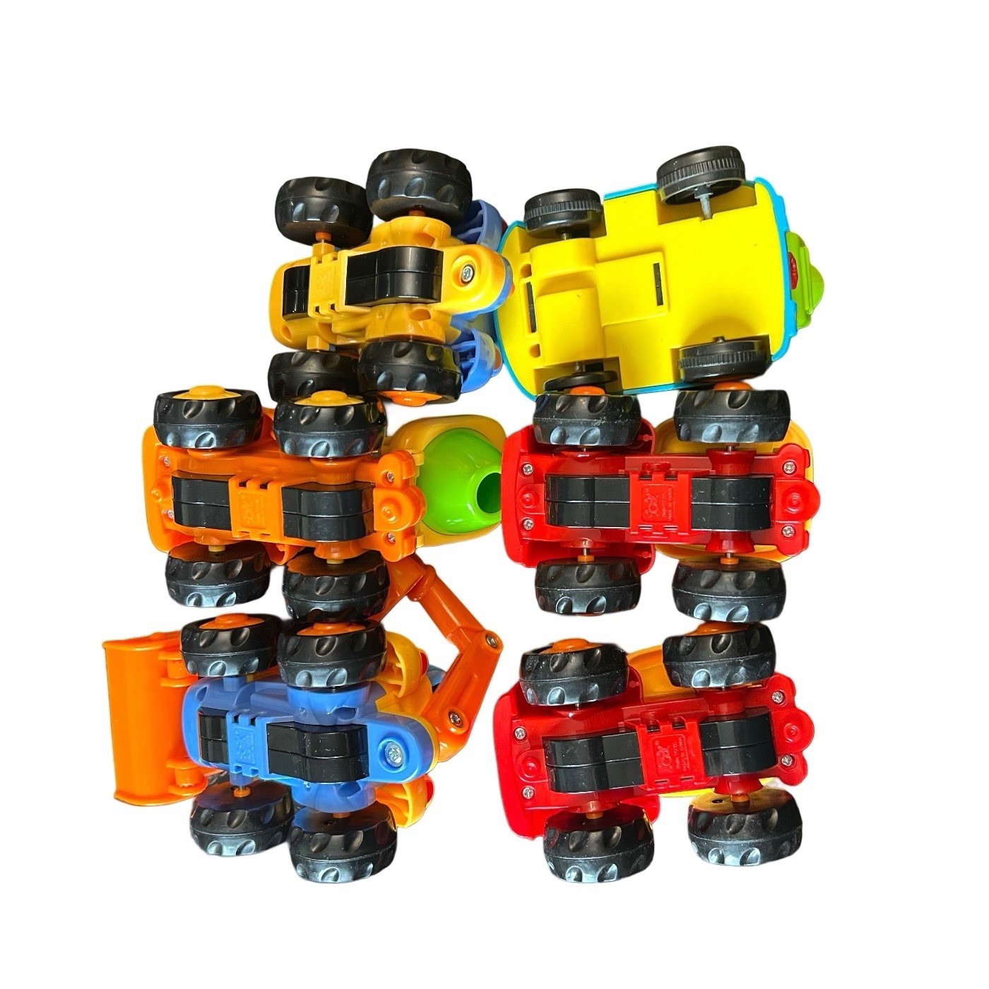 Friction Powered Construction Vehicle Set Lot Of 6 Bulldozer Dump Truck Cement