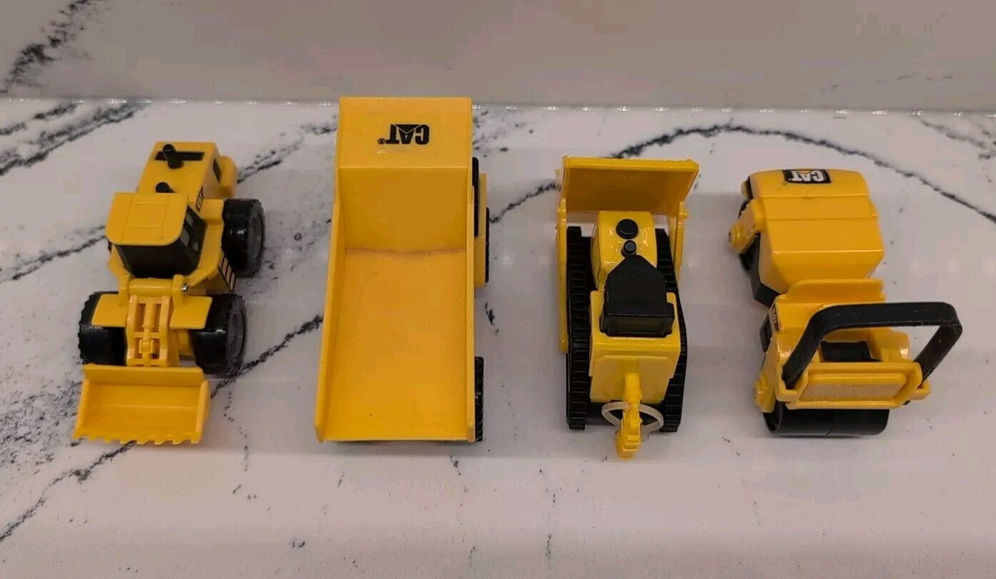 CAT Construction Lot Of 4 Little Machines 3in Mini Cat Toy Vehicles Plastic