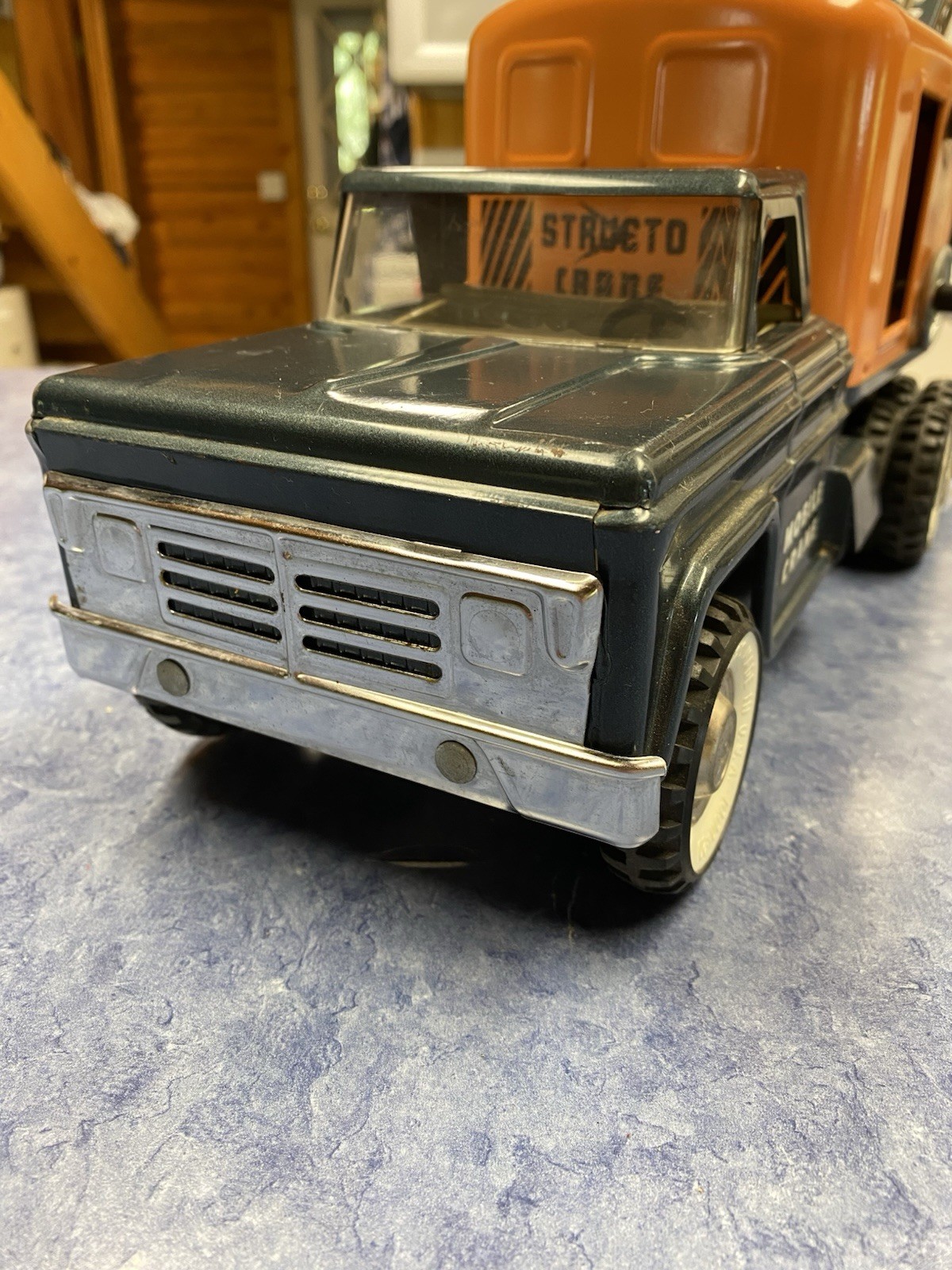 Rare Vintage Structo Mobile Crane Pressed Steel Truck